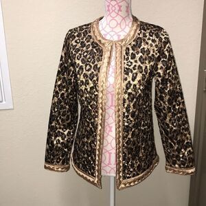 Chico’s Reversible leopard/gold reversible coat
